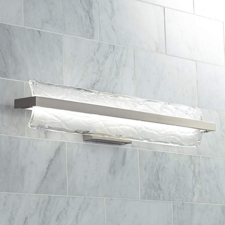 Platinum Glacial 30&quot; Wide Nickel LED Bathroom Light