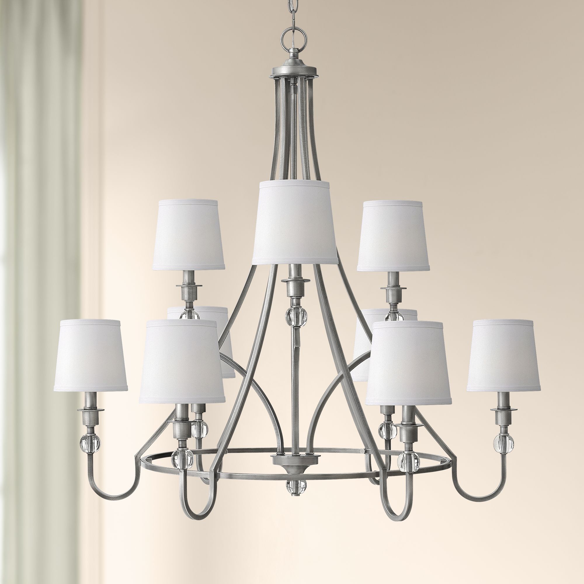 Hinkley Morgan 35" Wide 9-Light Antique Nickel Chandelier