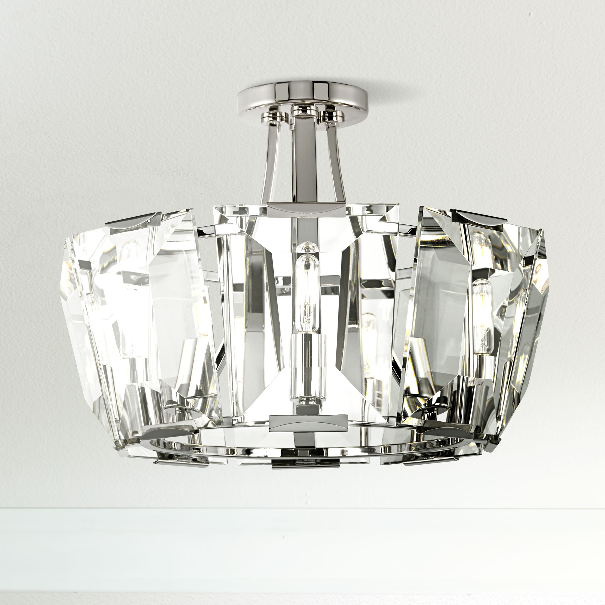 Castle Aurora 17 1/2" Wide Crystal Panel Ceiling Light