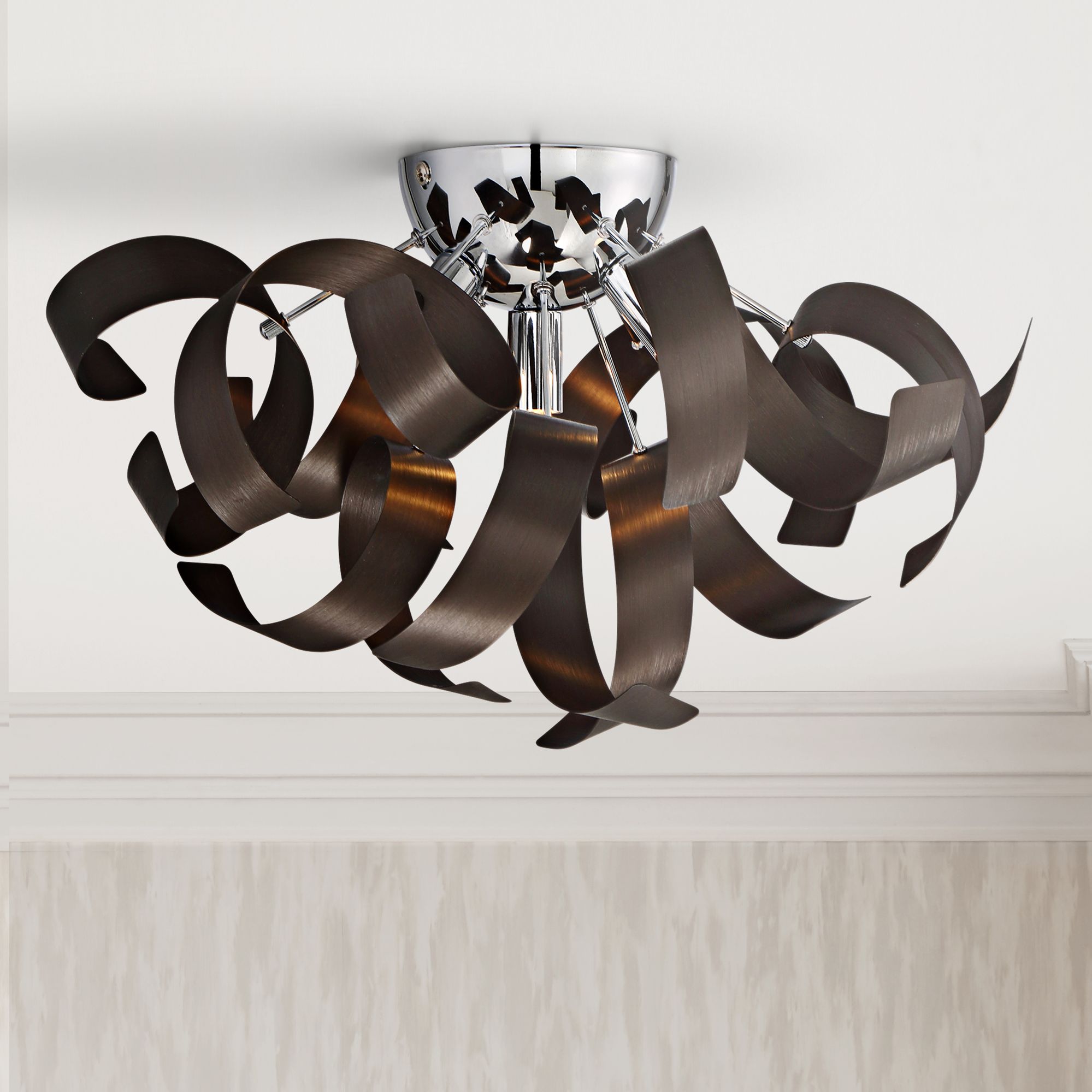 Quoizel Ribbons 16 1 2 Wide Western Bronze Ceiling Light 8t153