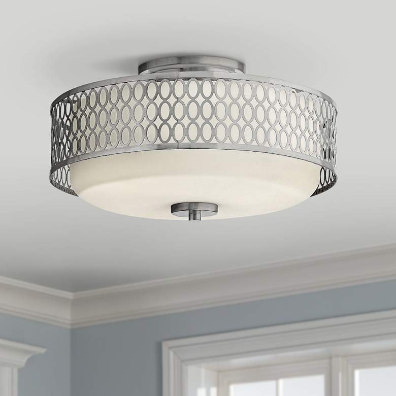 Hinkley Jules 8 1/4&quot; High Brushed Nickel Ceiling Light