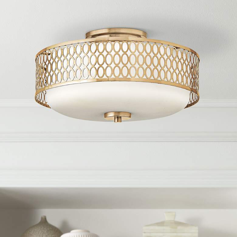 Hinkley Jules 8 1/4&quot; High Brushed Gold Ceiling Light