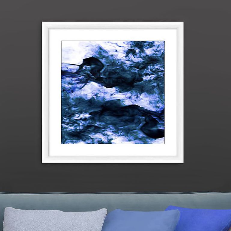 Navy I 23" Square Framed Giclee Wall Art