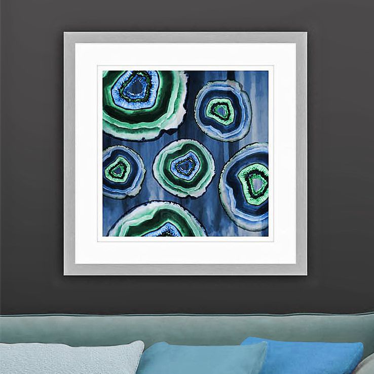 Geodes II 24" Square Framed Giclee Wall Art