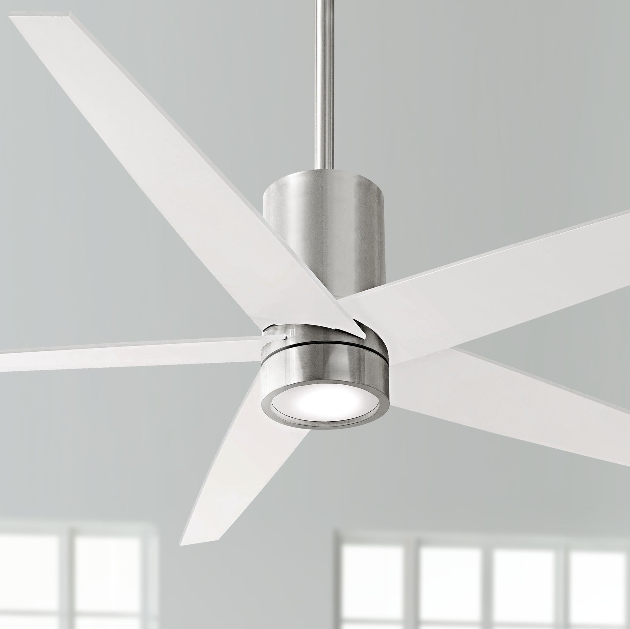 56 Minka Aire Symbio White Nickel Led Ceiling Fan 8v107