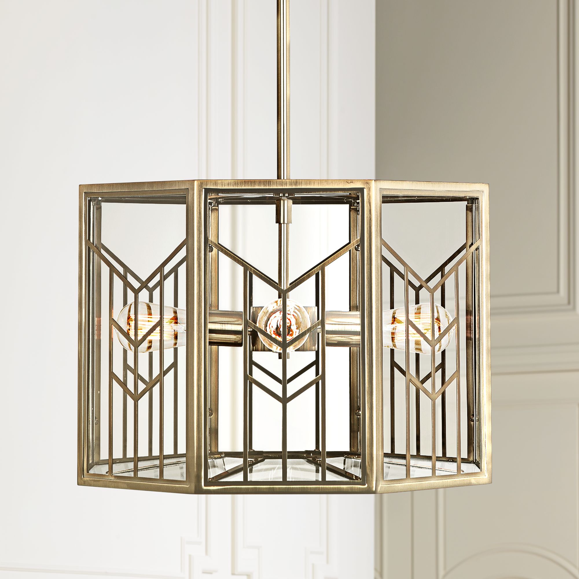 Robert Abbey Octavius 18" Wide Antique Brass Pendant Light