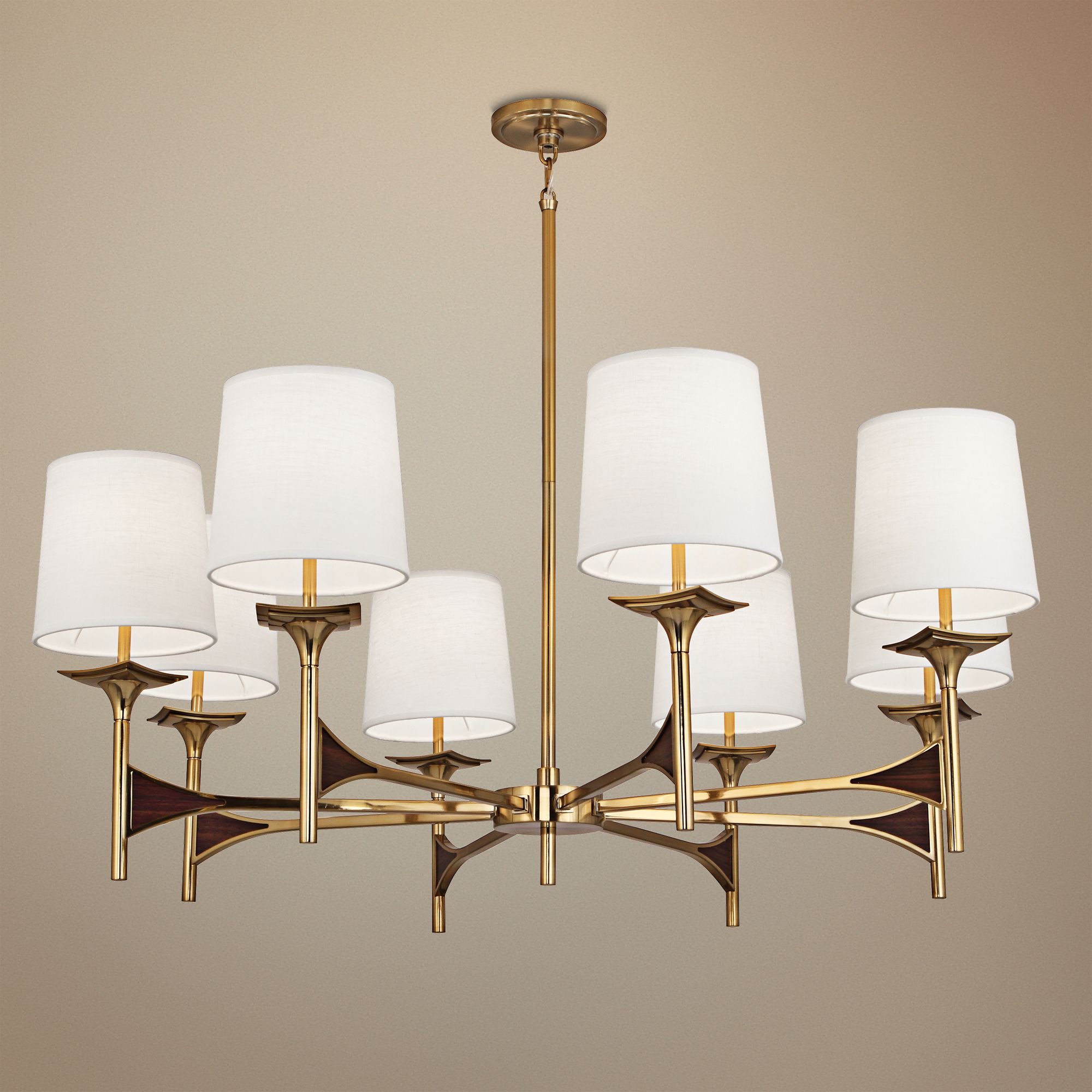 Robert Abbey Trigger 42" Wide Antique Brass Chandelier