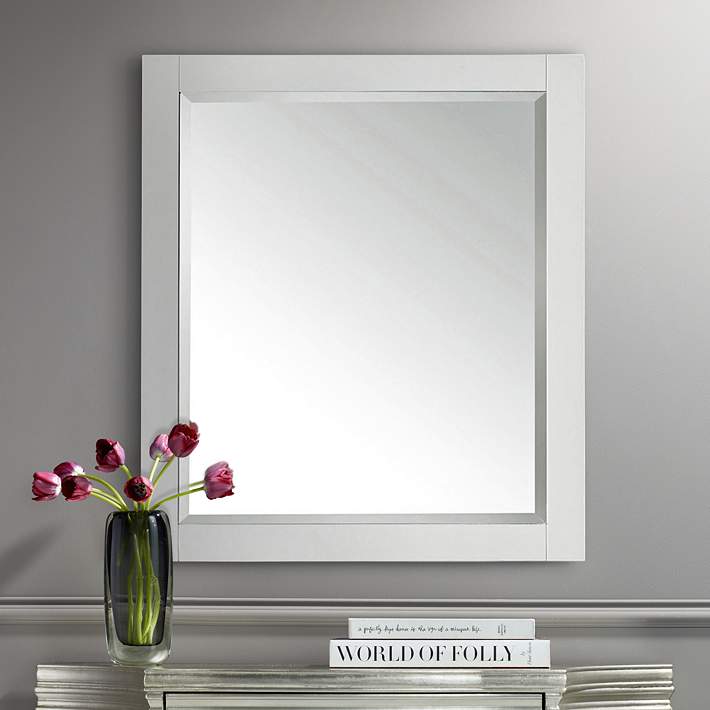 Avanity White 28 X 32 Decorative Vanity Mirror 8v955 Lamps Plus