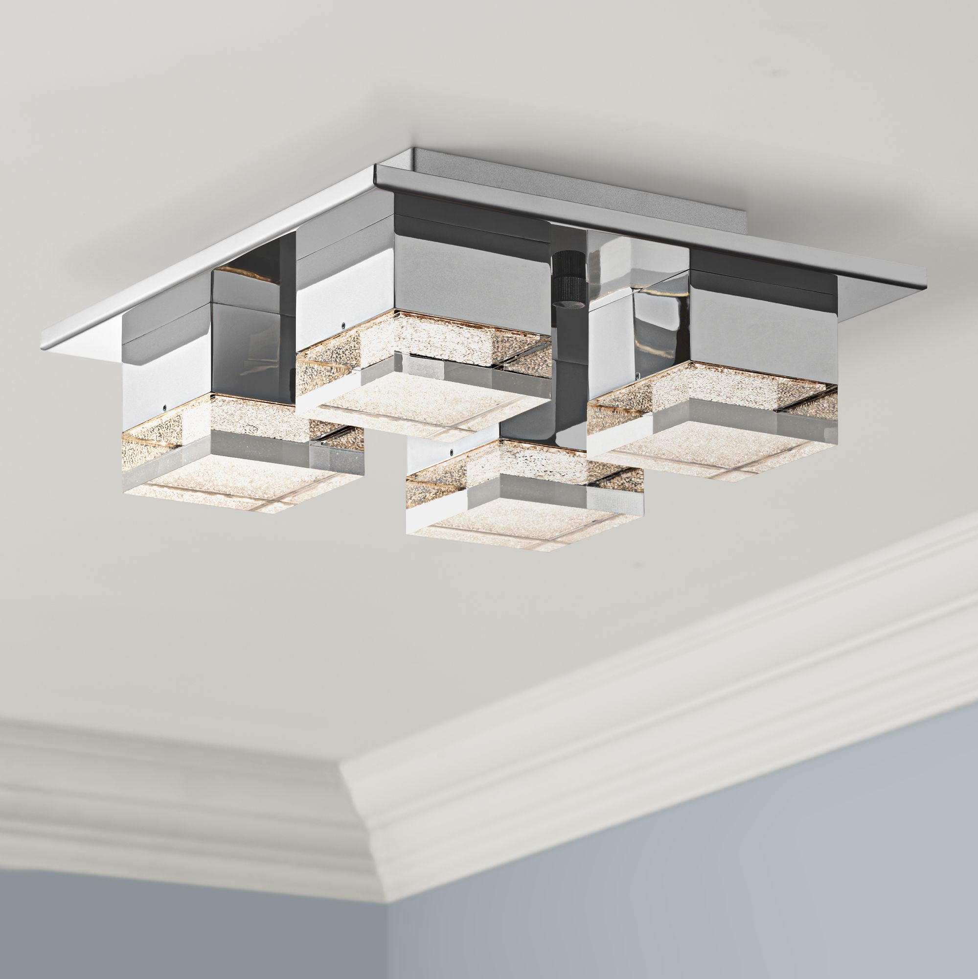 Elan Gorve 12" Wide Chrome LED Ceiling Light