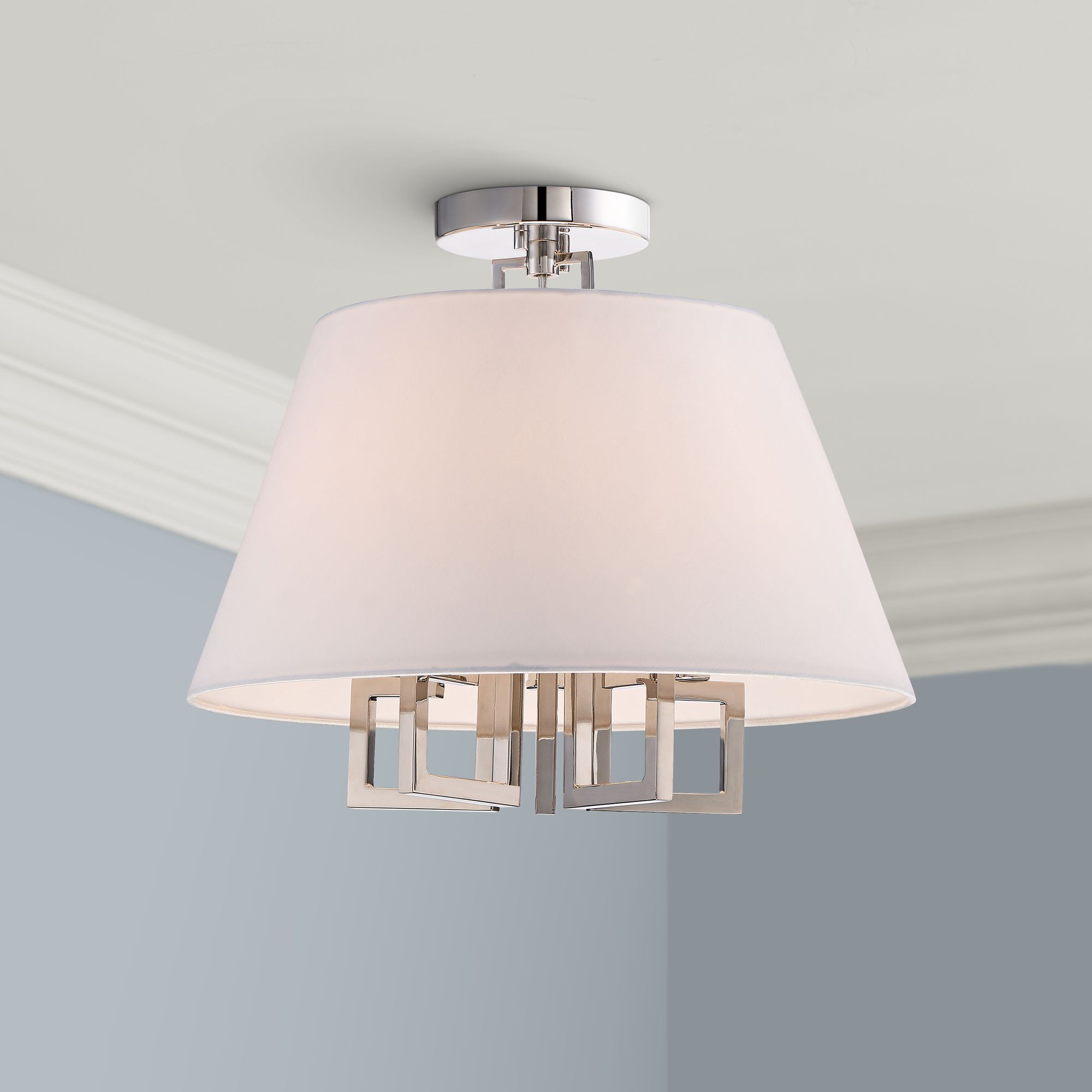 Crystorama Westwood 16" Wide 5-Light Nickel Ceiling Light