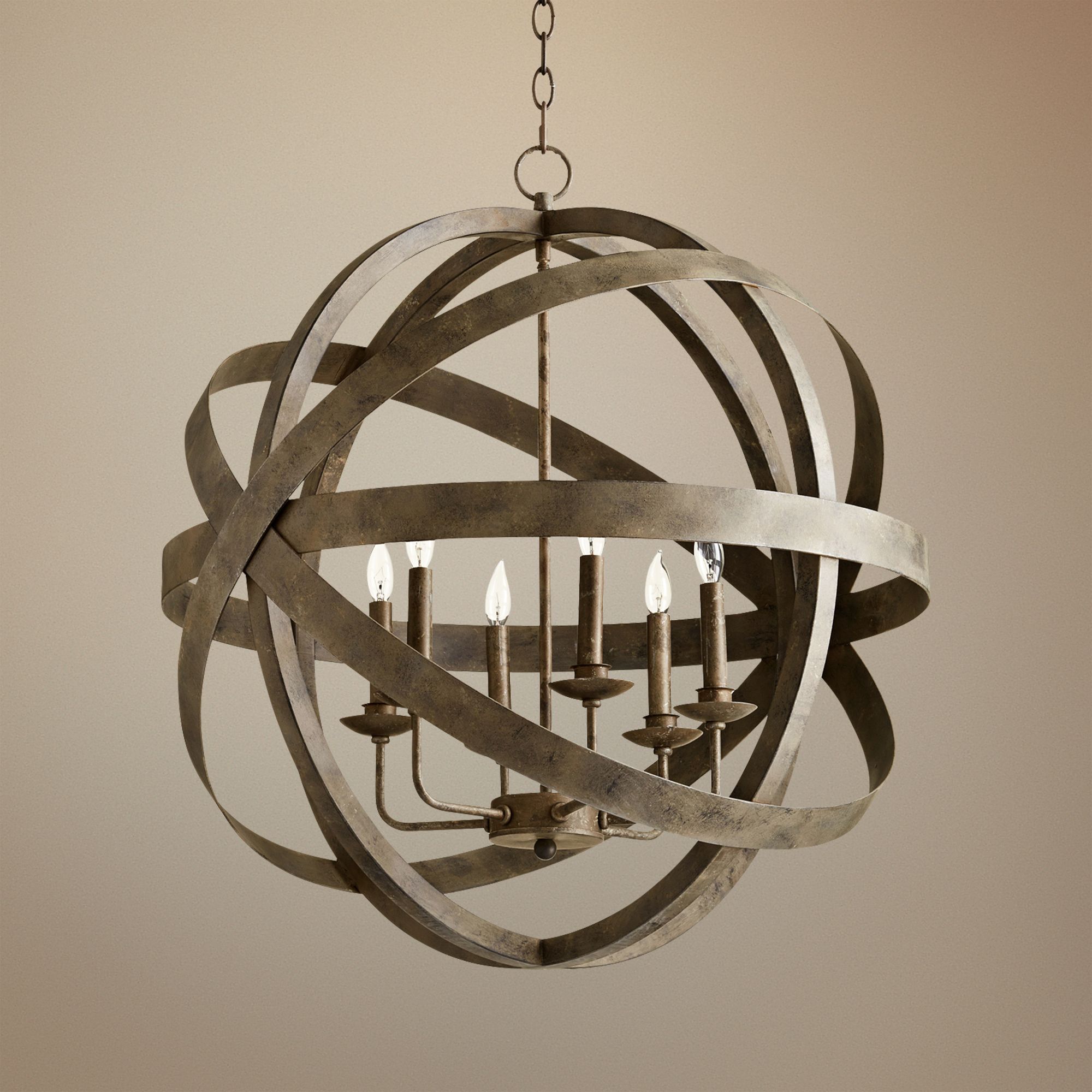 Gladwin 27 1/4" Wide Zinc Strap Orb Pendant Light