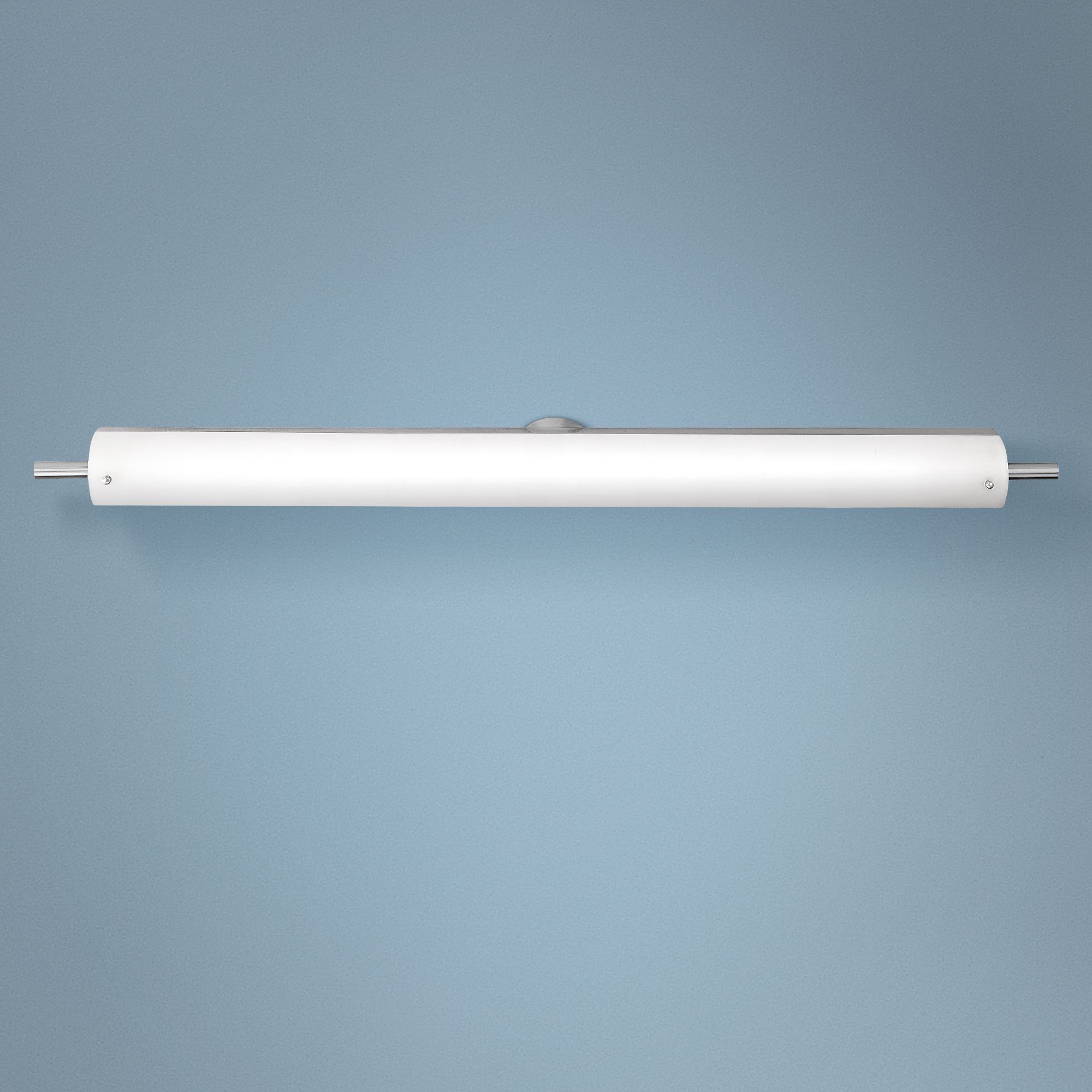 Vail 42" Wide Brushed Steel Opal Glass LED Bath Light