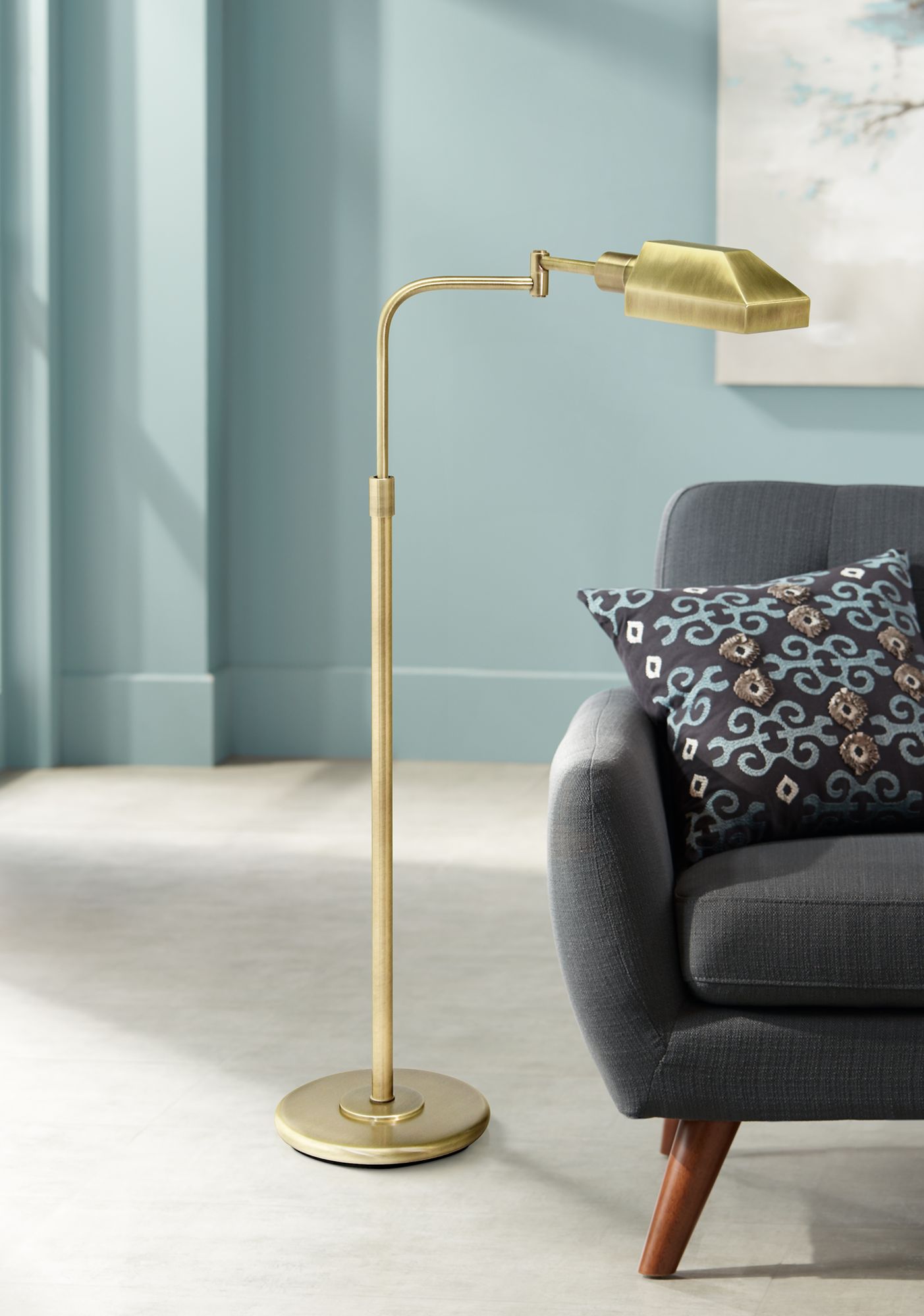 House of Troy Adjustable Aged Brass Pharmacy Floor Lamp