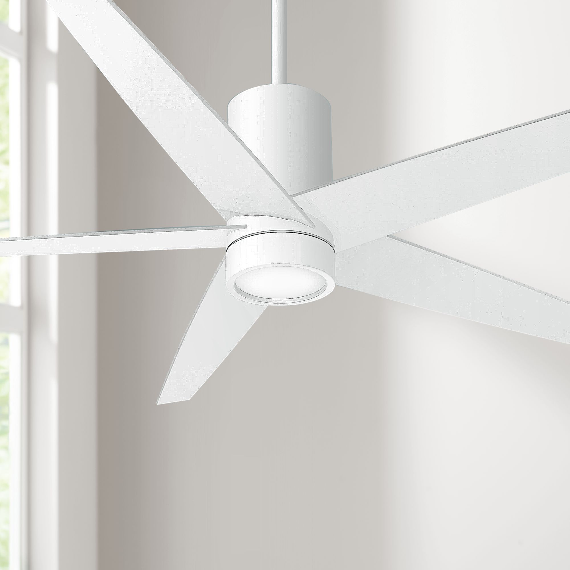 56" Minka Aire Symbio Flat White LED Ceiling Fan