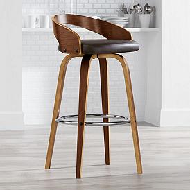 Gratto 29 1 4 Chocolate Brown Faux, 48 Inch Tall Bar Stools