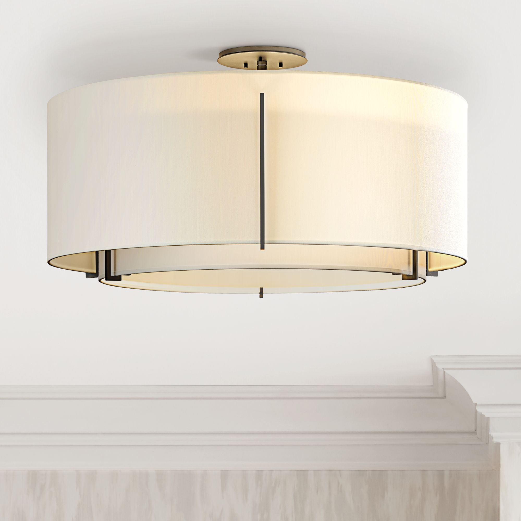 Hubbardton Forge Drum Semi Flush Mount Close To Ceiling Lights Lamps Plus