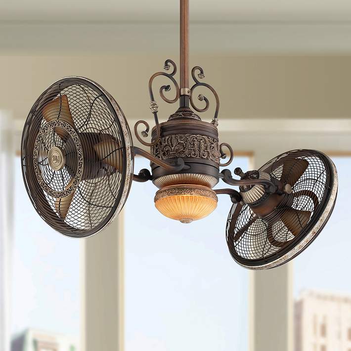 42 Minka Aire Traditional Gyro Belcaro, Dual Oscillating Ceiling Fan With Light
