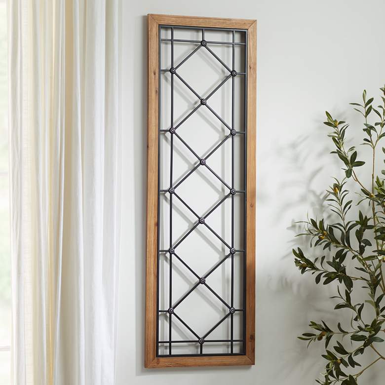Winston Matte Black and Brown 47 1/4&quot; High Window Wall Art