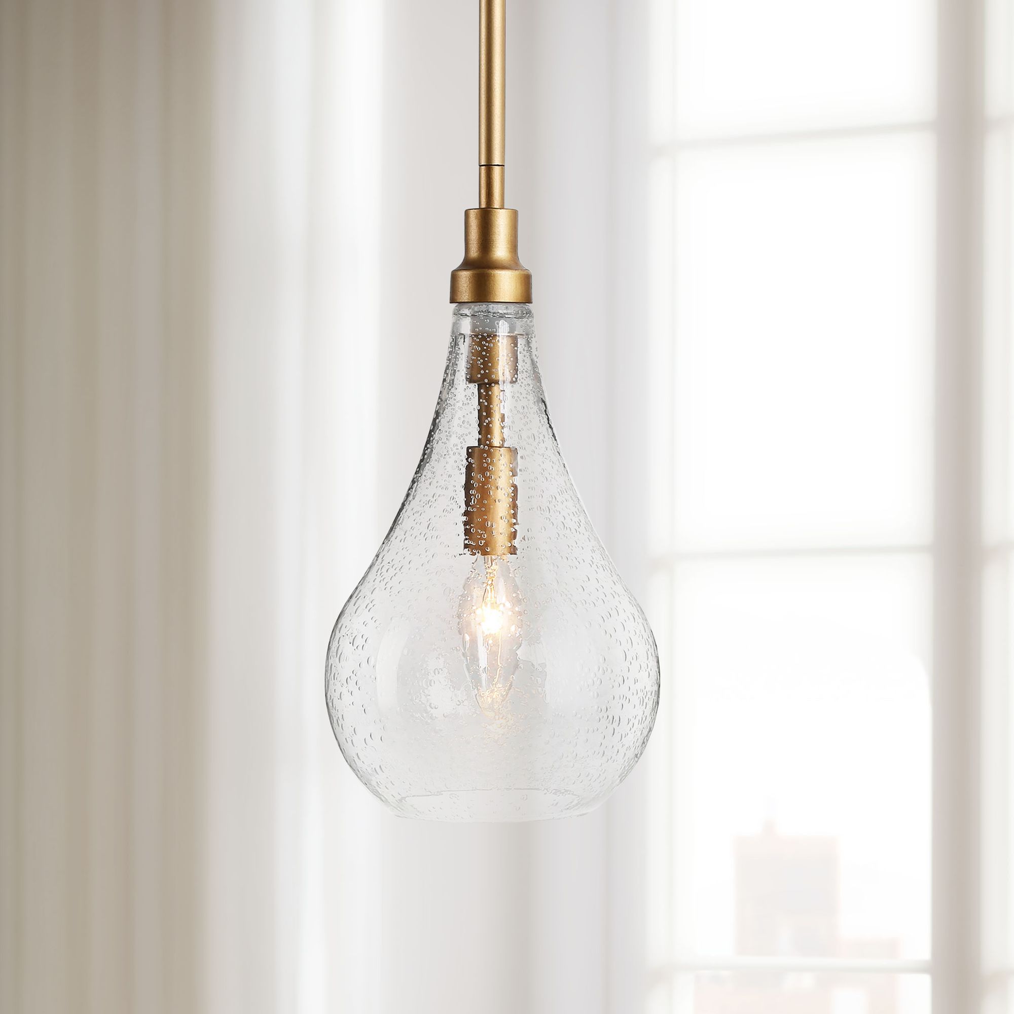 Cody 6" Wide Brass Metal Seedy Mini Pendant Light