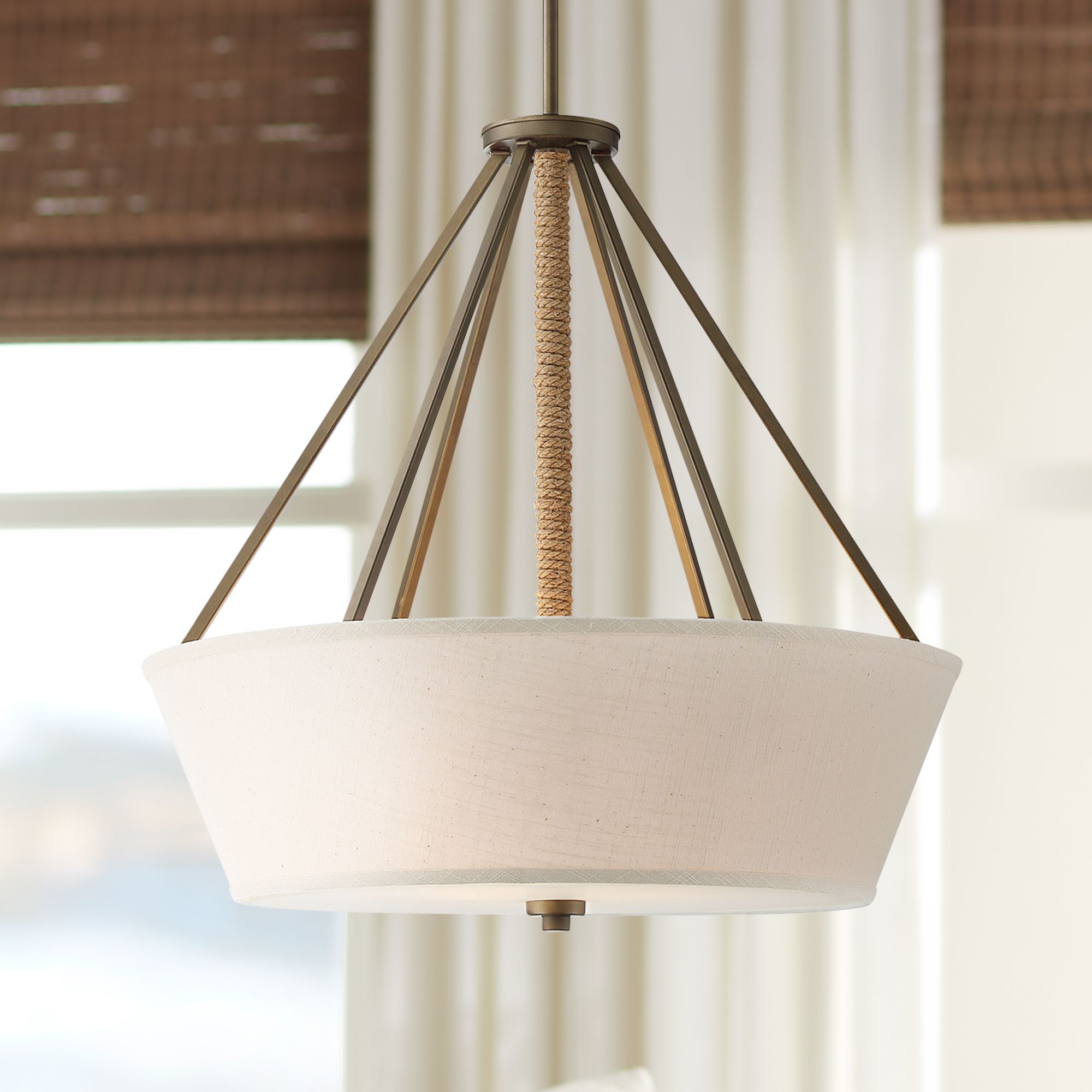 Senaca 22" Wide Mahogany Bronze Pendant Light