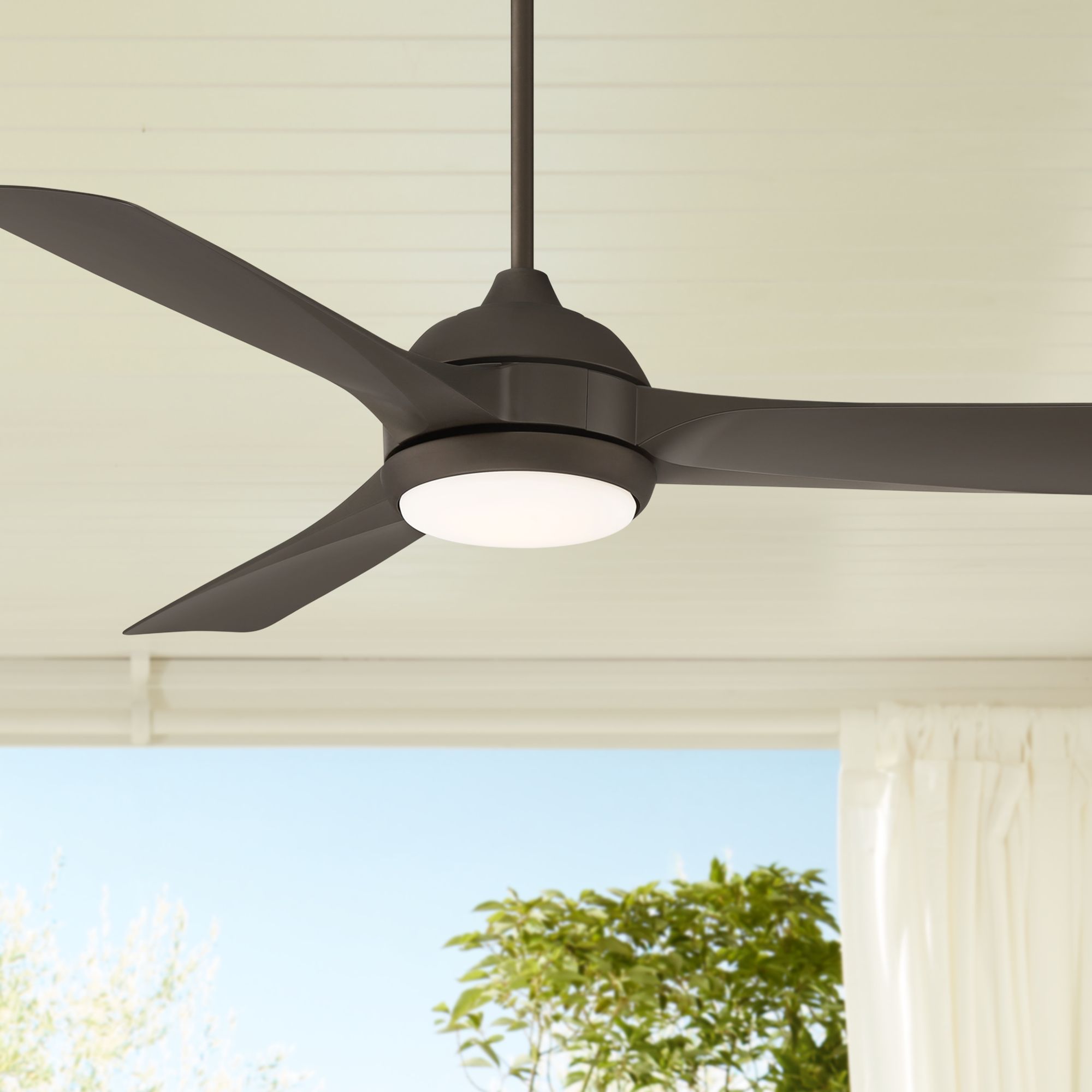 54" Casa Vieja Expedite Damp Bronze LED Ceiling Fan