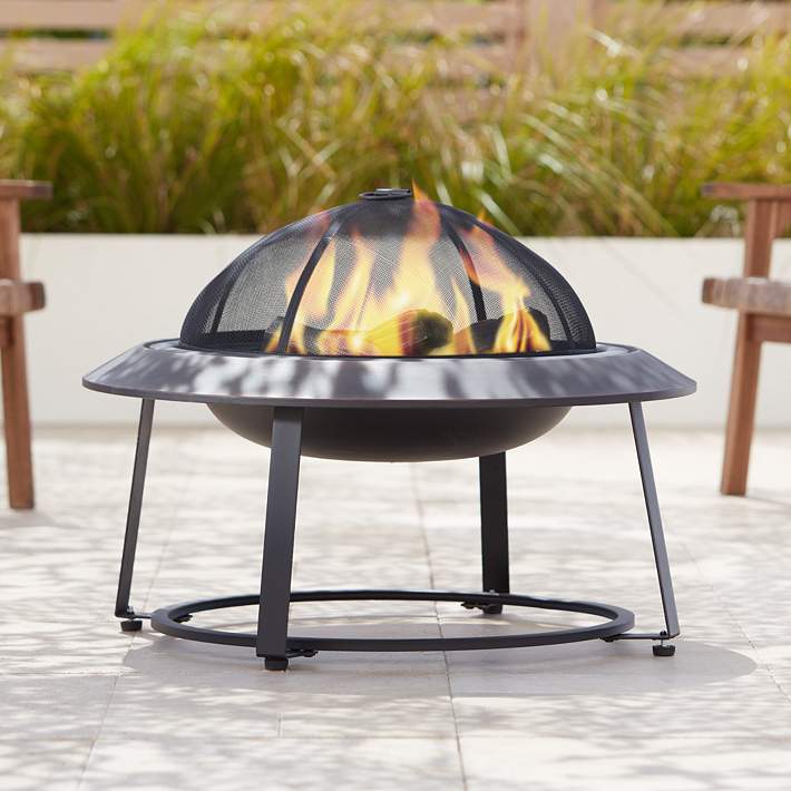 Orbiter 31 7 Wide Round Wood Burning, Round Fire Pit Cover Ideas