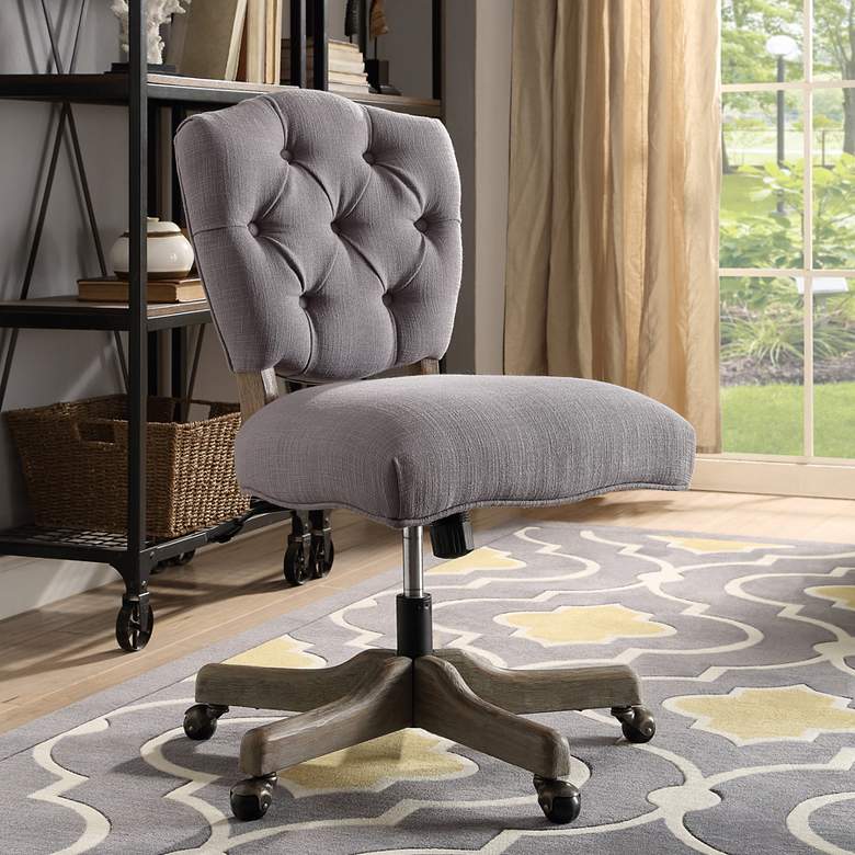 Katie Gray Tufted Adjustable Swivel Office Chair