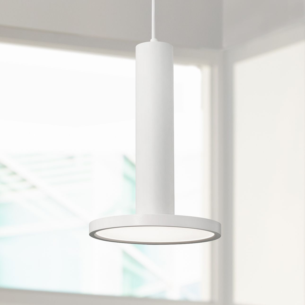 Luna 8" Wide White LED Mini Pendant Light