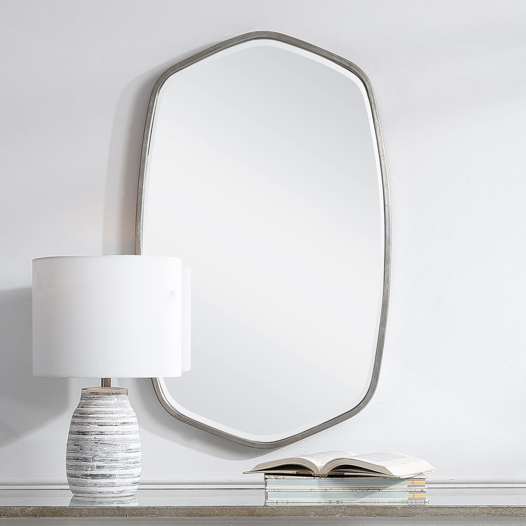 Duronia Brushed Silver 22 1 4 X 36 1 4 Wall Mirror 94k17 Lamps Plus