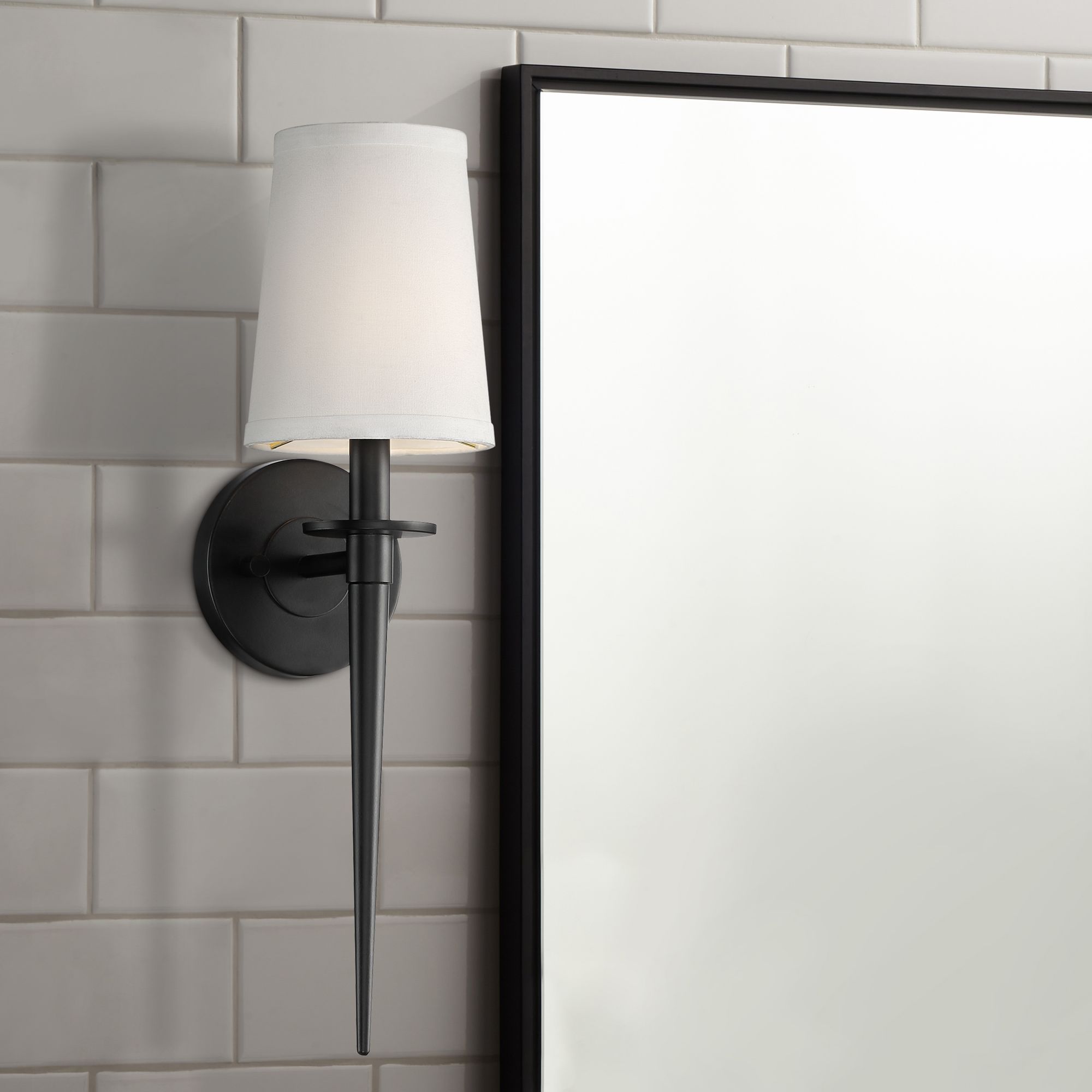 Possini Euro Danielle 19 1/2" High Black Finish Wall Sconce