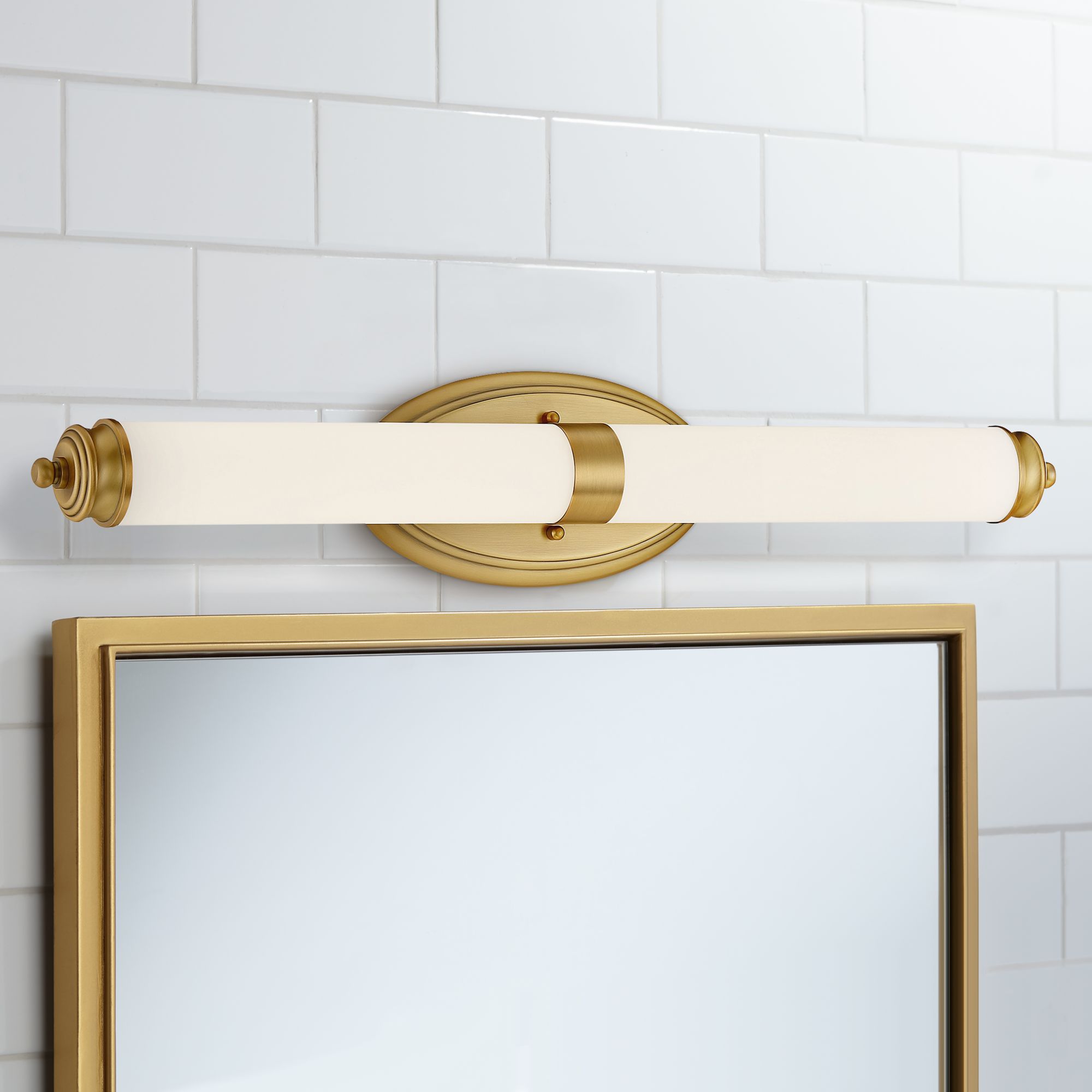 Madison 27 1/4" Wide Brushed Gold Metal Bar LED Bath Light 94X76