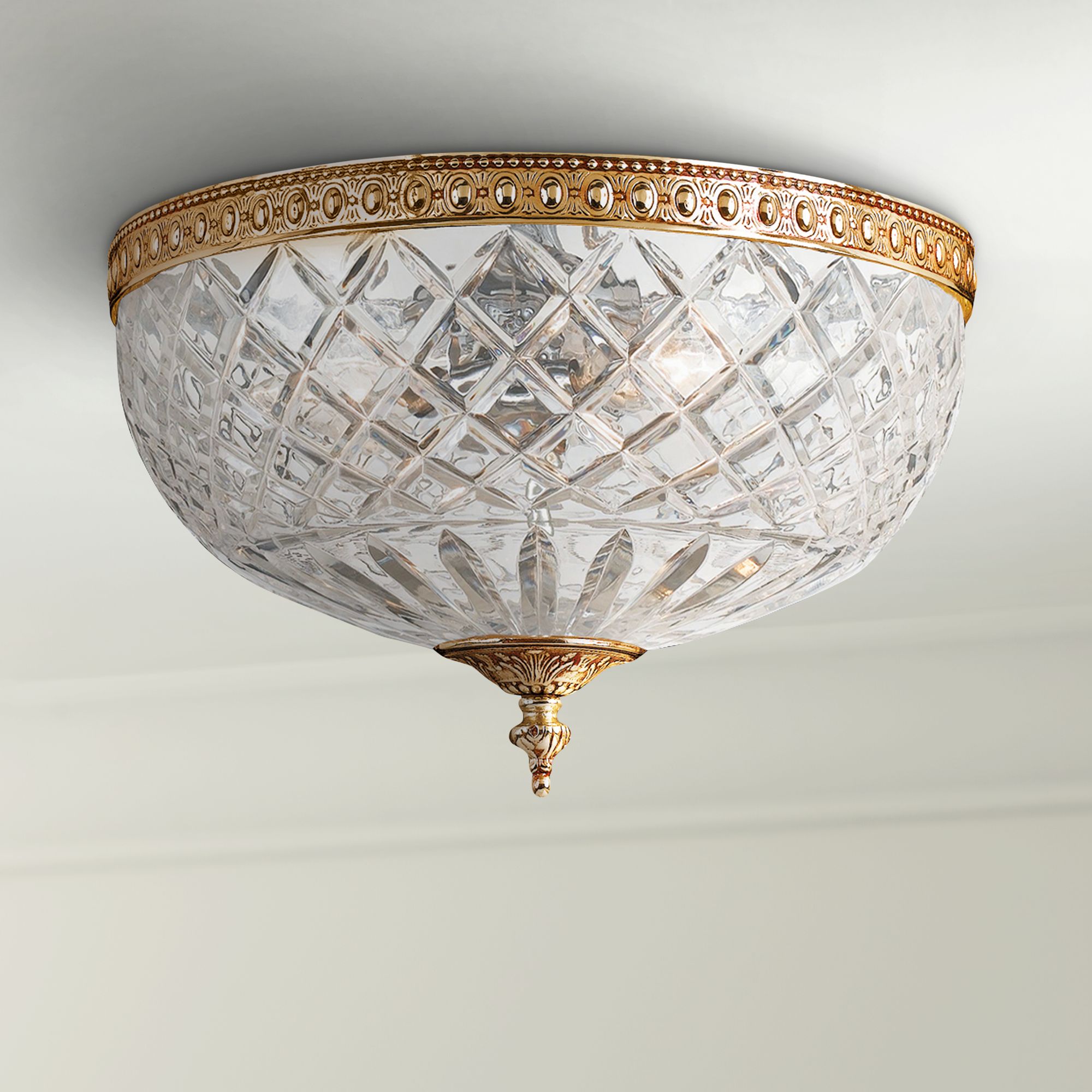 Crystorama Ceiling Mount 8" Wide Olde Brass Light