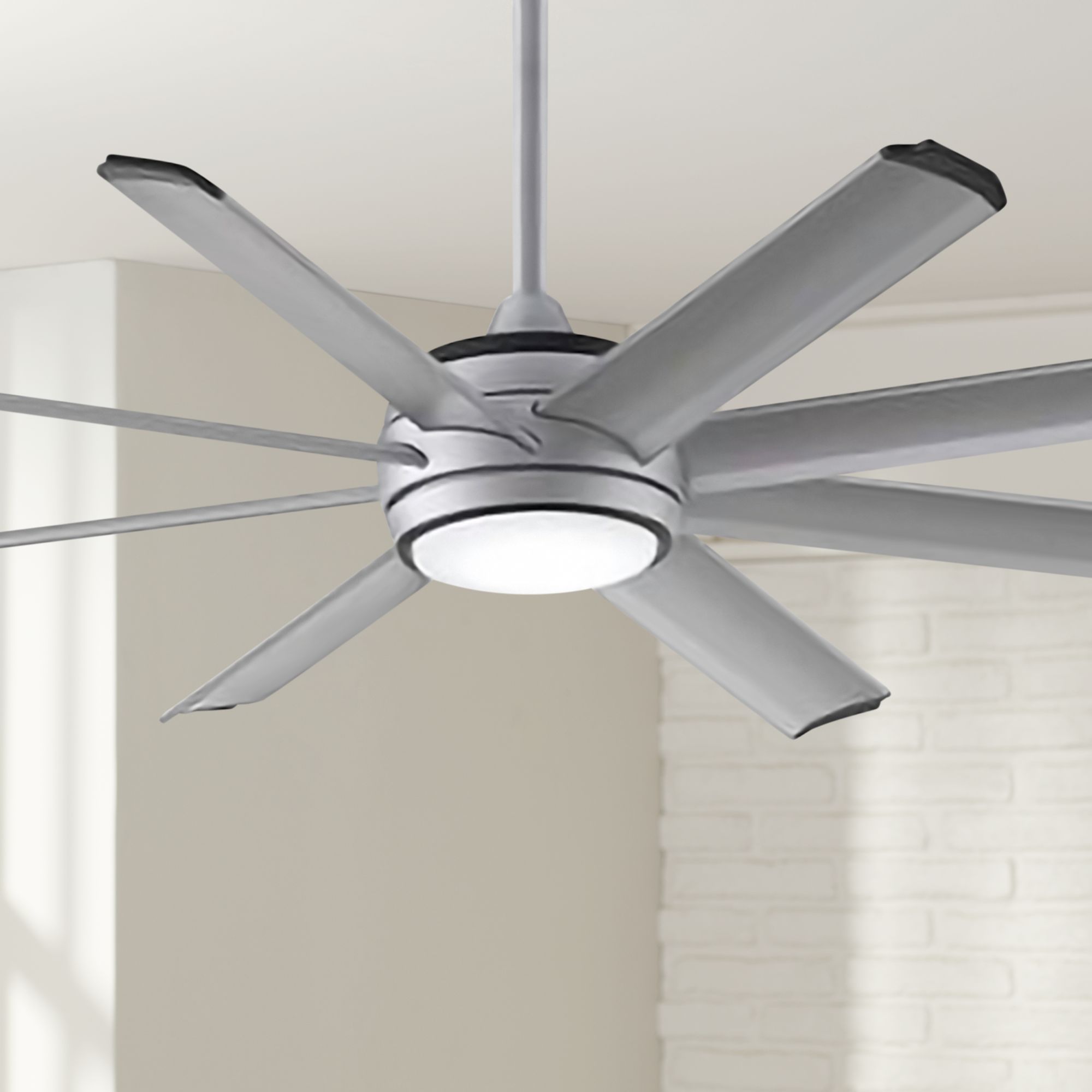 56" Fanimation Stellar Custom Silver LED Wet Ceiling Fan
