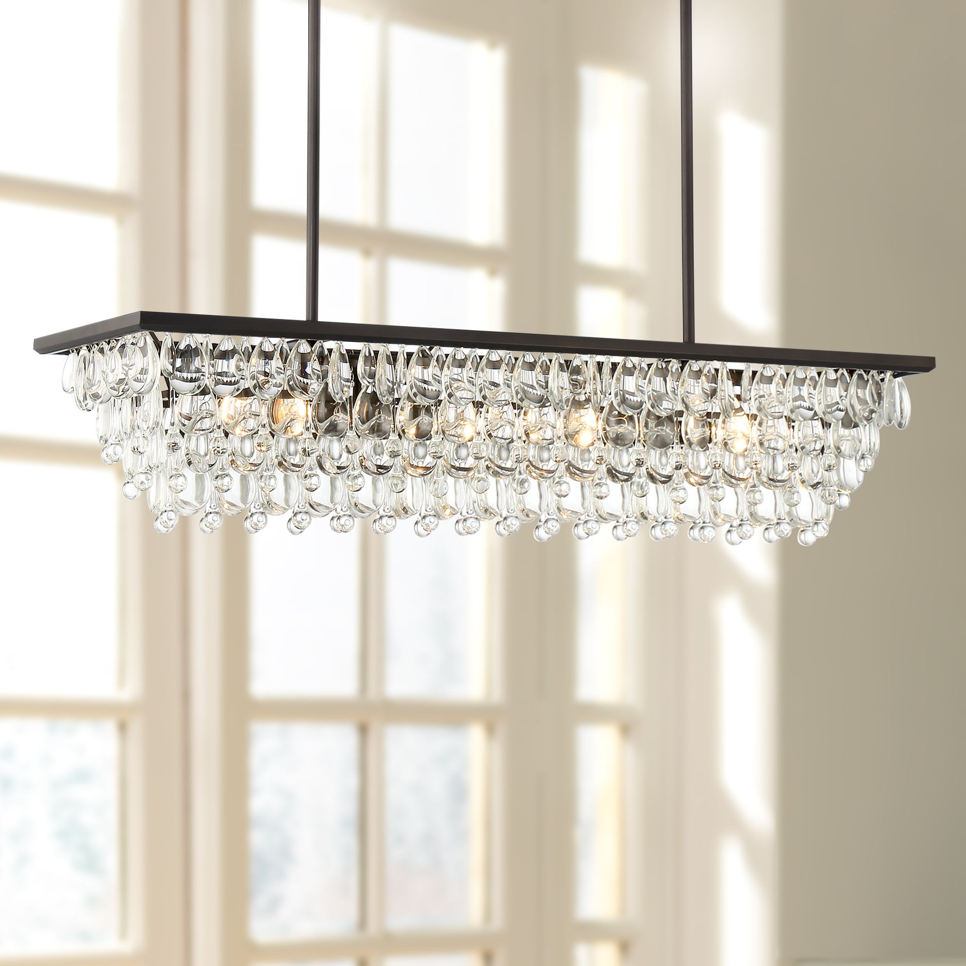 Stiffel 40" Wide Crystal Island Pendant Chandelier