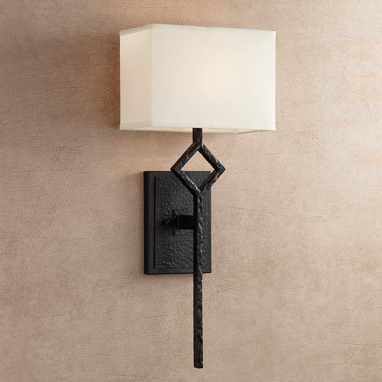 Mission 25 1/2&quot; High Matte Black Wall Sconce