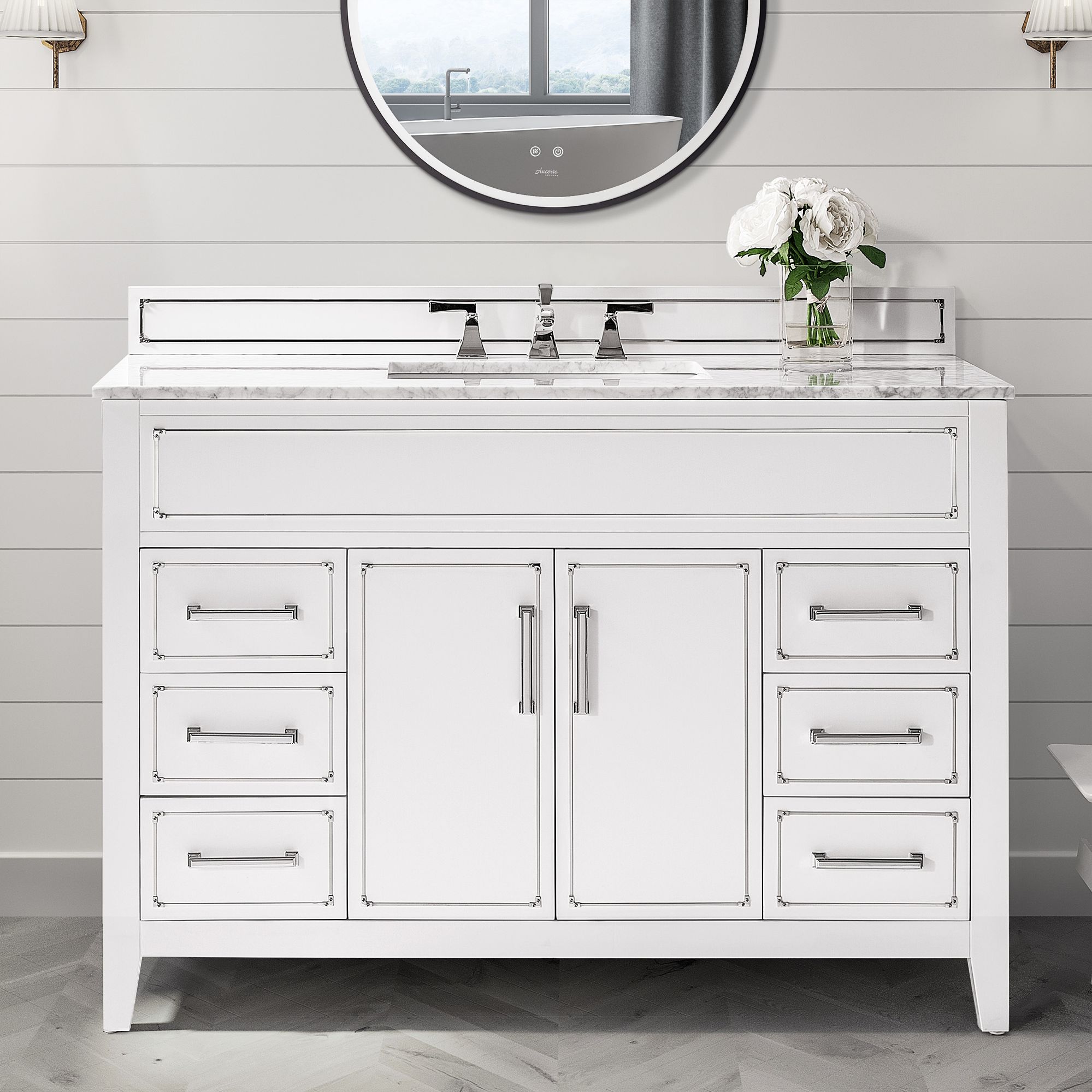 Aspen 48" Wide White 2-Door Single Sink Vanity