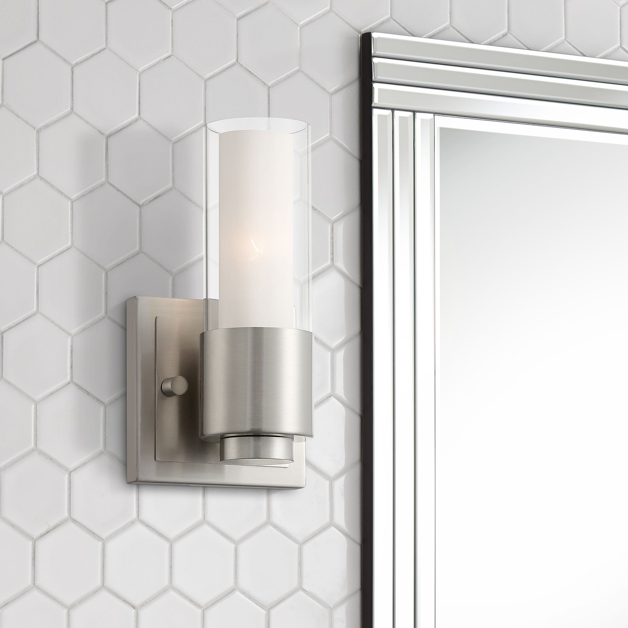 Possini Euro Brendan 8 1/2" High Brushed Nickel Modern Wall Sconce