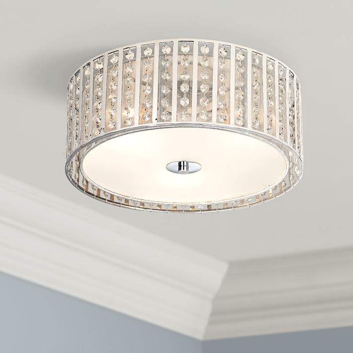 Possini Euro Crystal Strands 15 3 4, Drum Ceiling Lights With Crystals