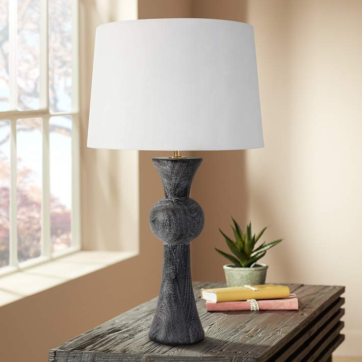 Regina Andrew Design Vaughn Birch Wood, Tapered Ceramic With Wood Detail Table Lamps