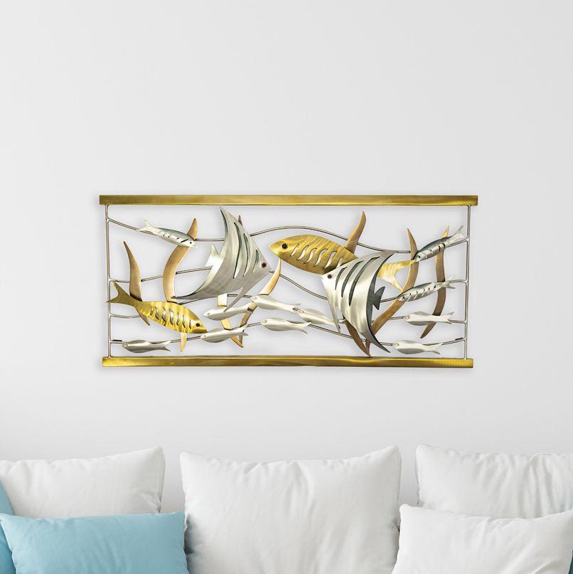 Aquarium 49" Wide Outdoor Metal Wall Art