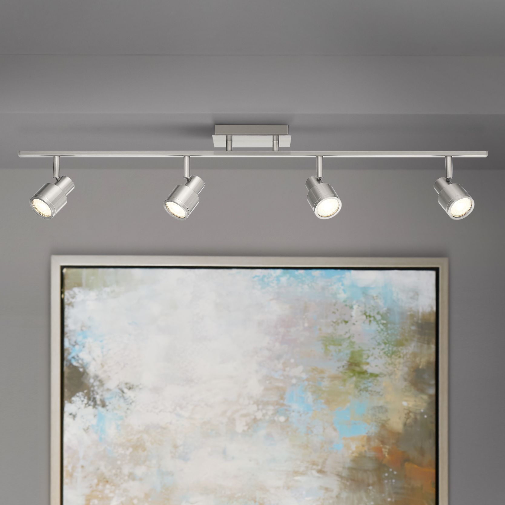 Lincoln 4-Light Brushed Steel LED Track Fixture