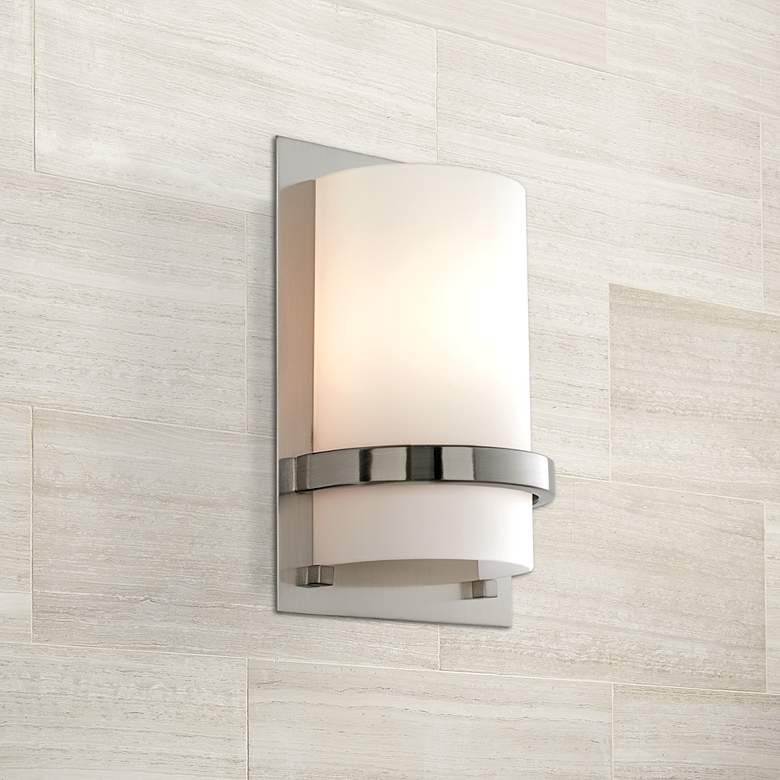 Minka Lavery Contemporary 10&quot;H Brushed Nickel Wall Sconce