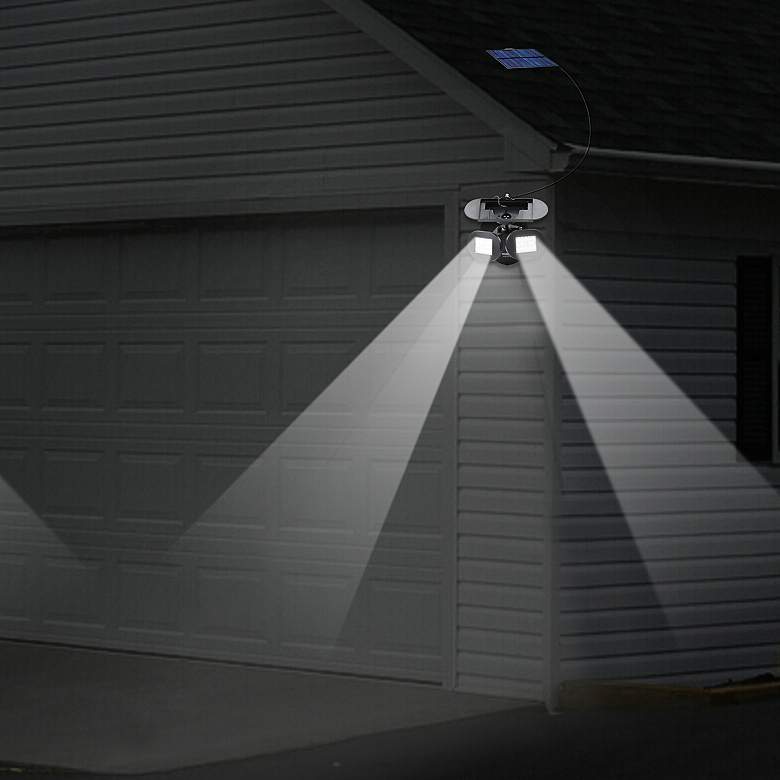Connel Black Twin Direction LED Solar Security Light