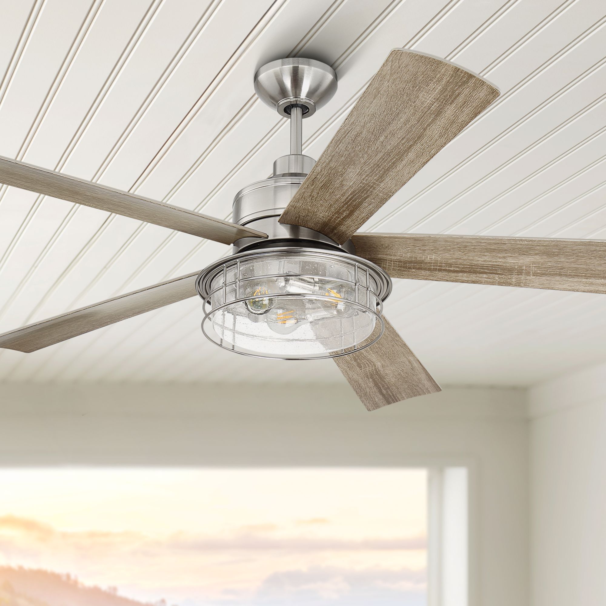56" Craftmade Garrick Brushed Nickel LED Wet Rated Ceiling Fan