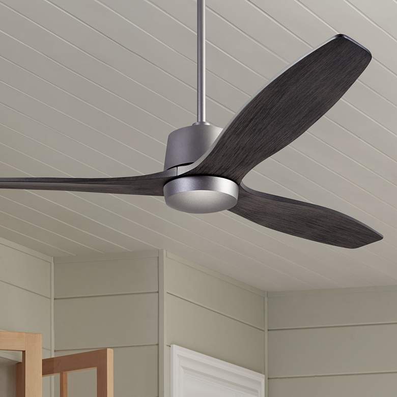 54&quot; Modern Fan Arbor DC Graphite Ebony Damp Rated Fan with Remote