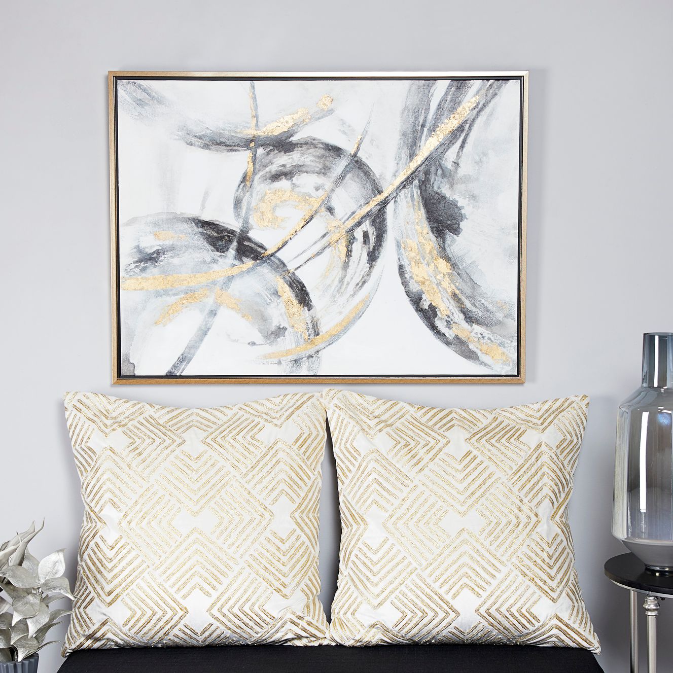 Westerly Matte Gold 39 1/2" Wide Framed Canvas Wall Art