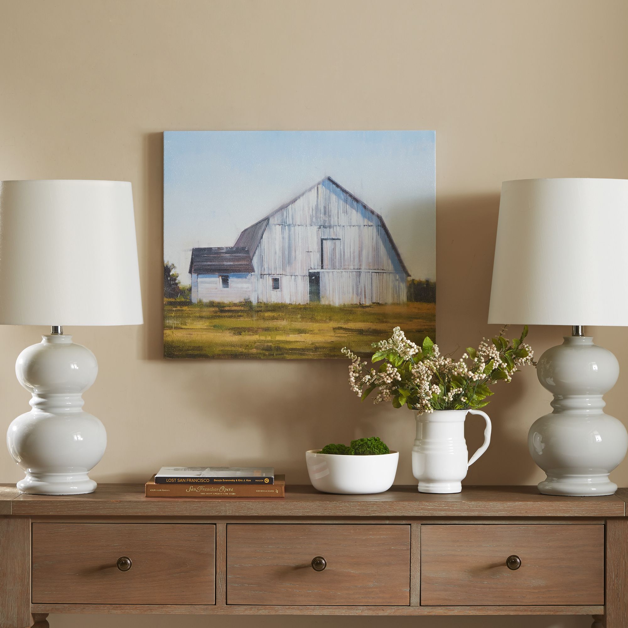 Old White Barn 24" Wide Canvas Wall Art 97K67 Lamps Plus