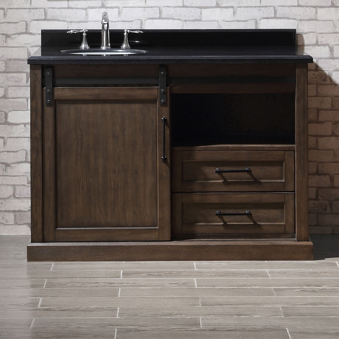 Laredo 48" Wide Rustic Walnut 2-Drawer Single Sink Vanity