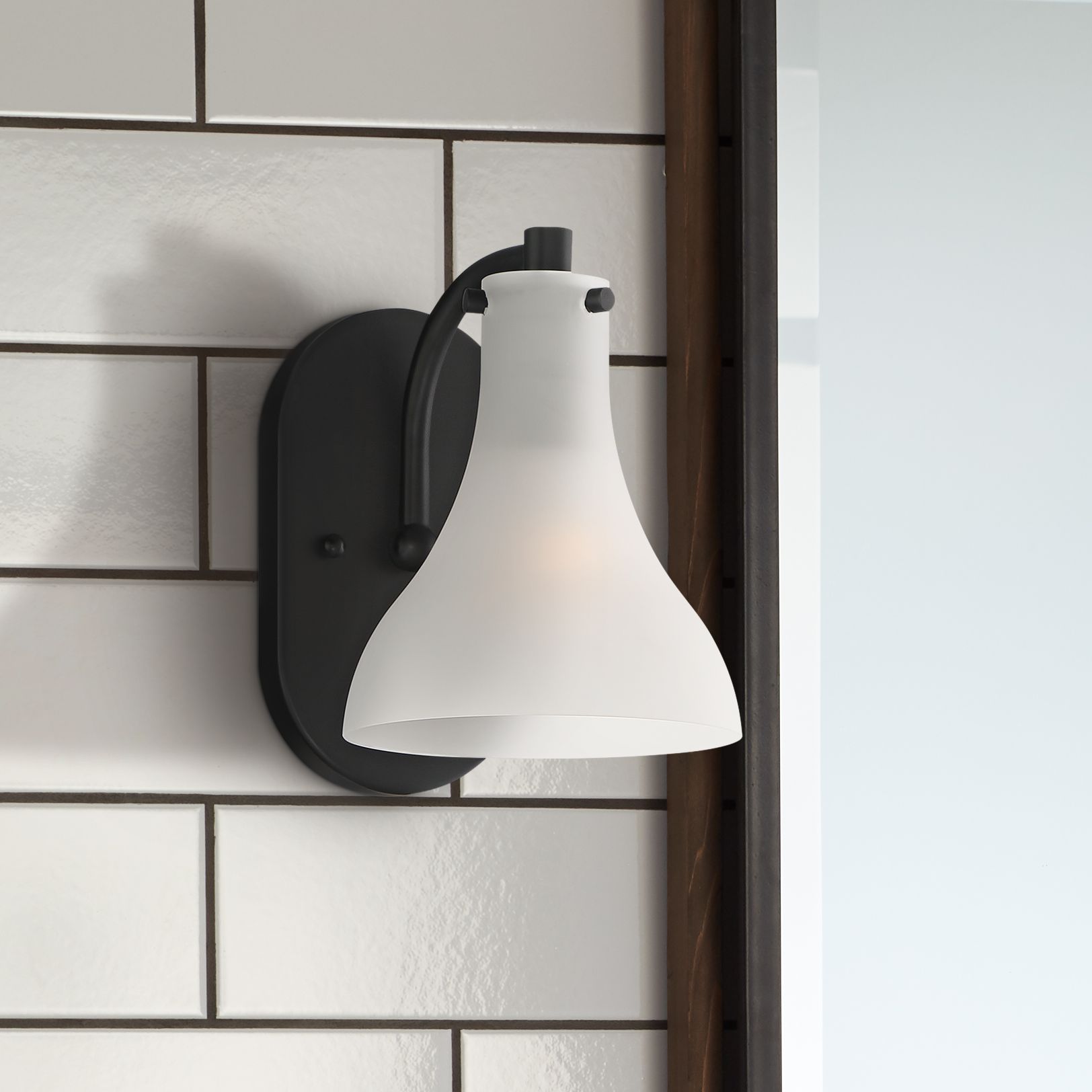 Possini Euro Sorren 8" High Matte Black Wall Sconce