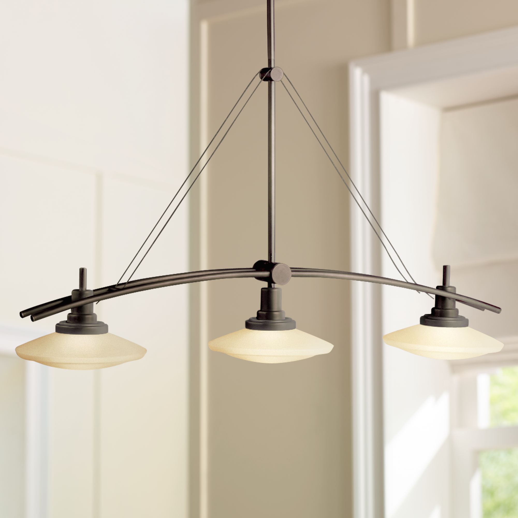 Structures Bronze 37" Wide Three Light Chandelier